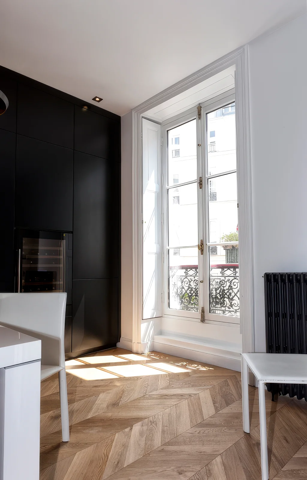 Fenêtre bois double vitrage cuisine moderne