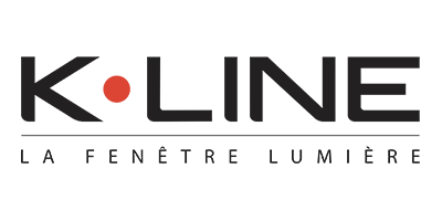 Logo K•LINE, fabricant de fenêtres en aluminium et partenaire expert Comdhab.